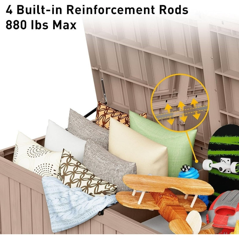 Outdoor Patio Storage Resin Lockable Deck Box