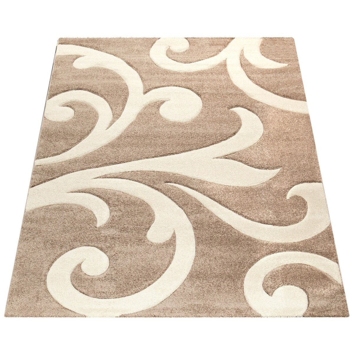 Tapis moderne à motif floral et découpe contour