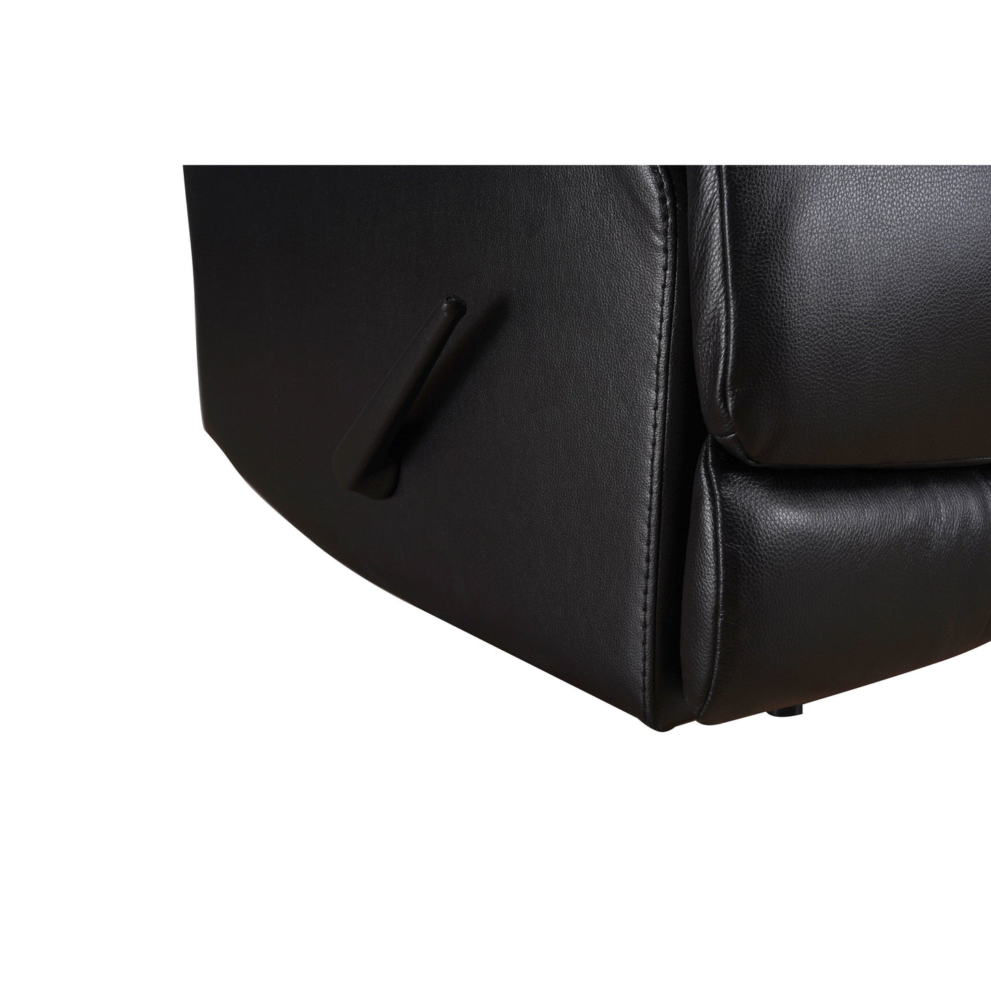 Fauteuil inclinable manuel Davin en cuir pleine fleur marron véritable avec repose-pieds extensible