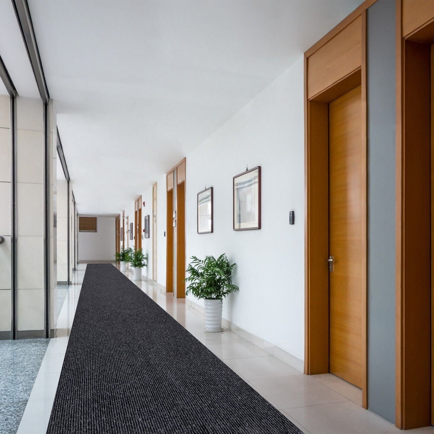 Tapis de couloir intérieur/extérieur de haute qualité, sur mesure, avec envers antidérapant en PVC, 91 cm de large x longueur au choix