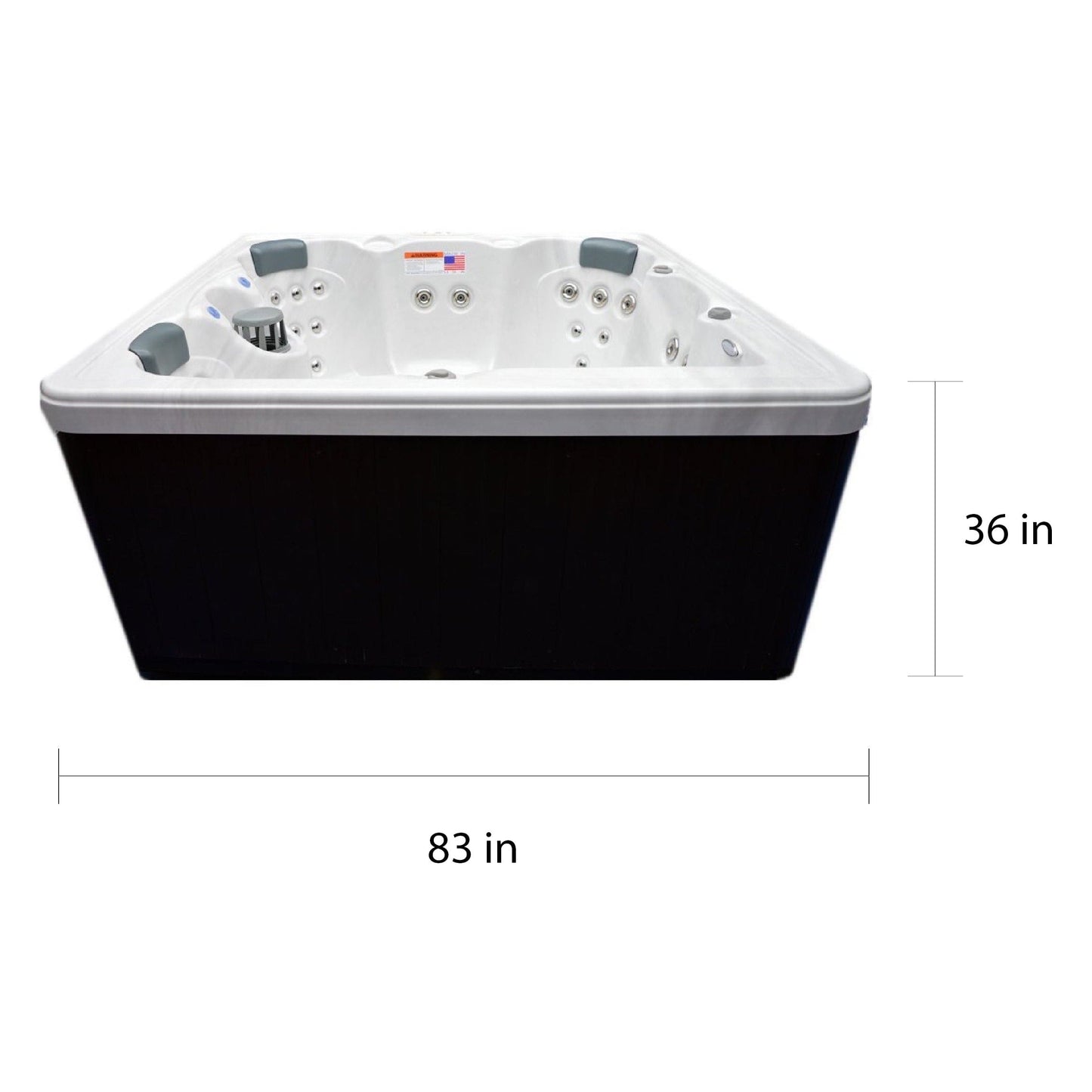 Spa 51 jets Home and Garden pour 5 personnes avec jets en acier inoxydable et ozone - 80 x 80 x 34