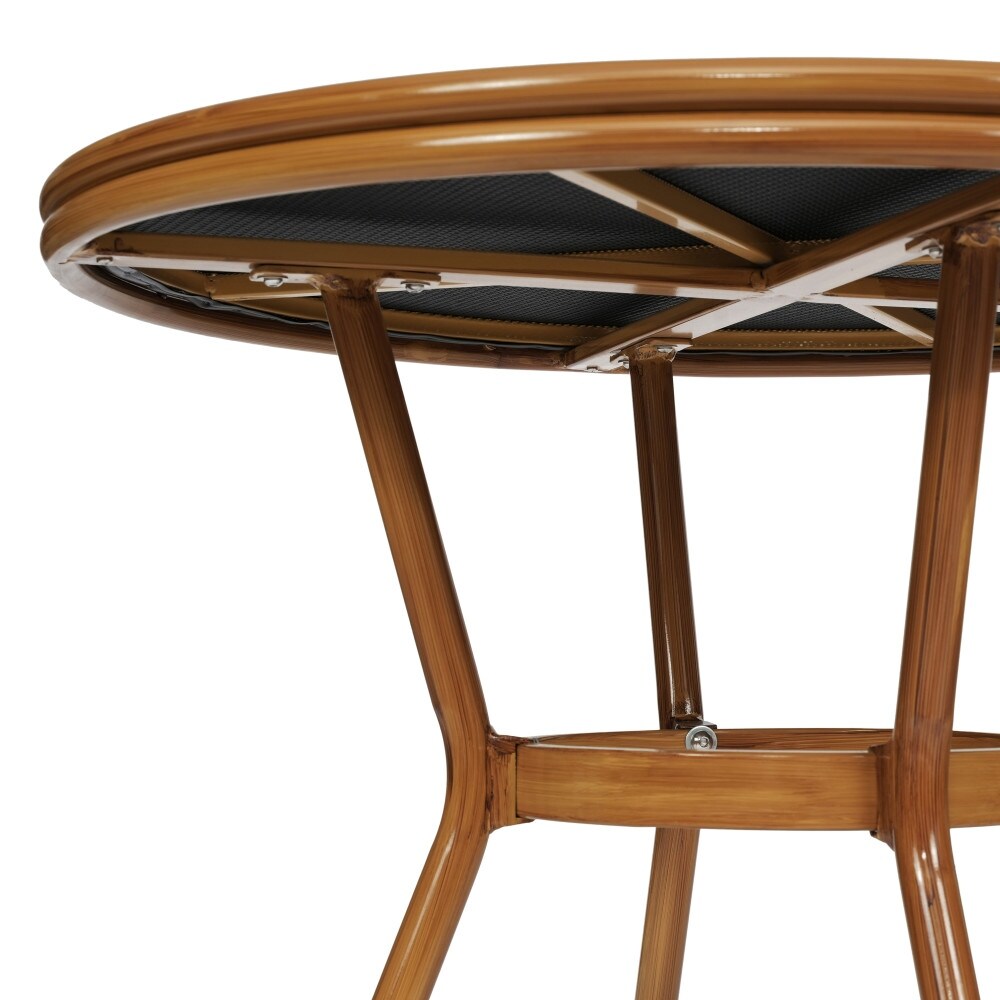 Indoor/Outdoor Commercial Bistro Set with Table and Two Chairs