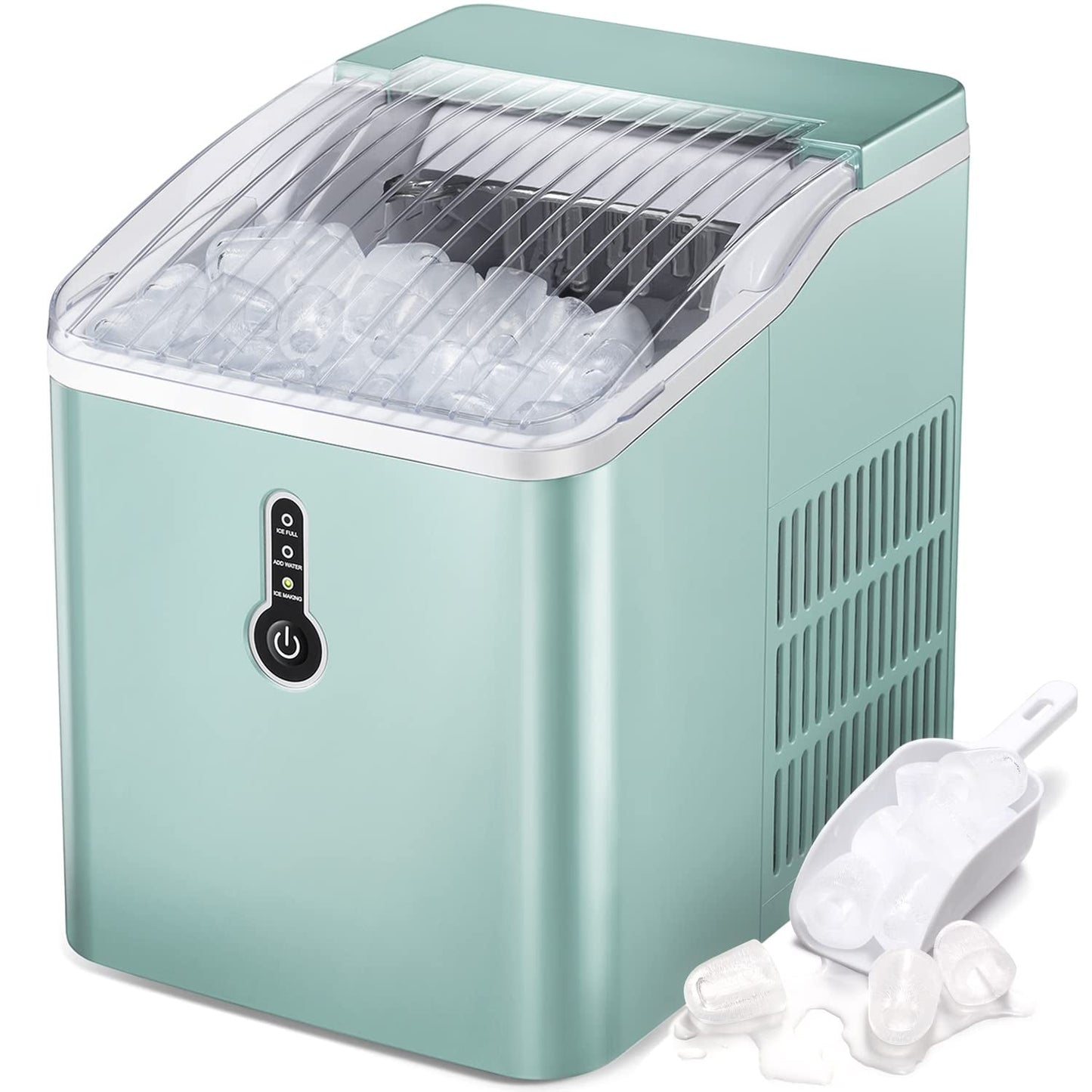 Portable Countertop Ice Maker Machine,26Lbs/24H, Self-Cleaning Home, Low Noise