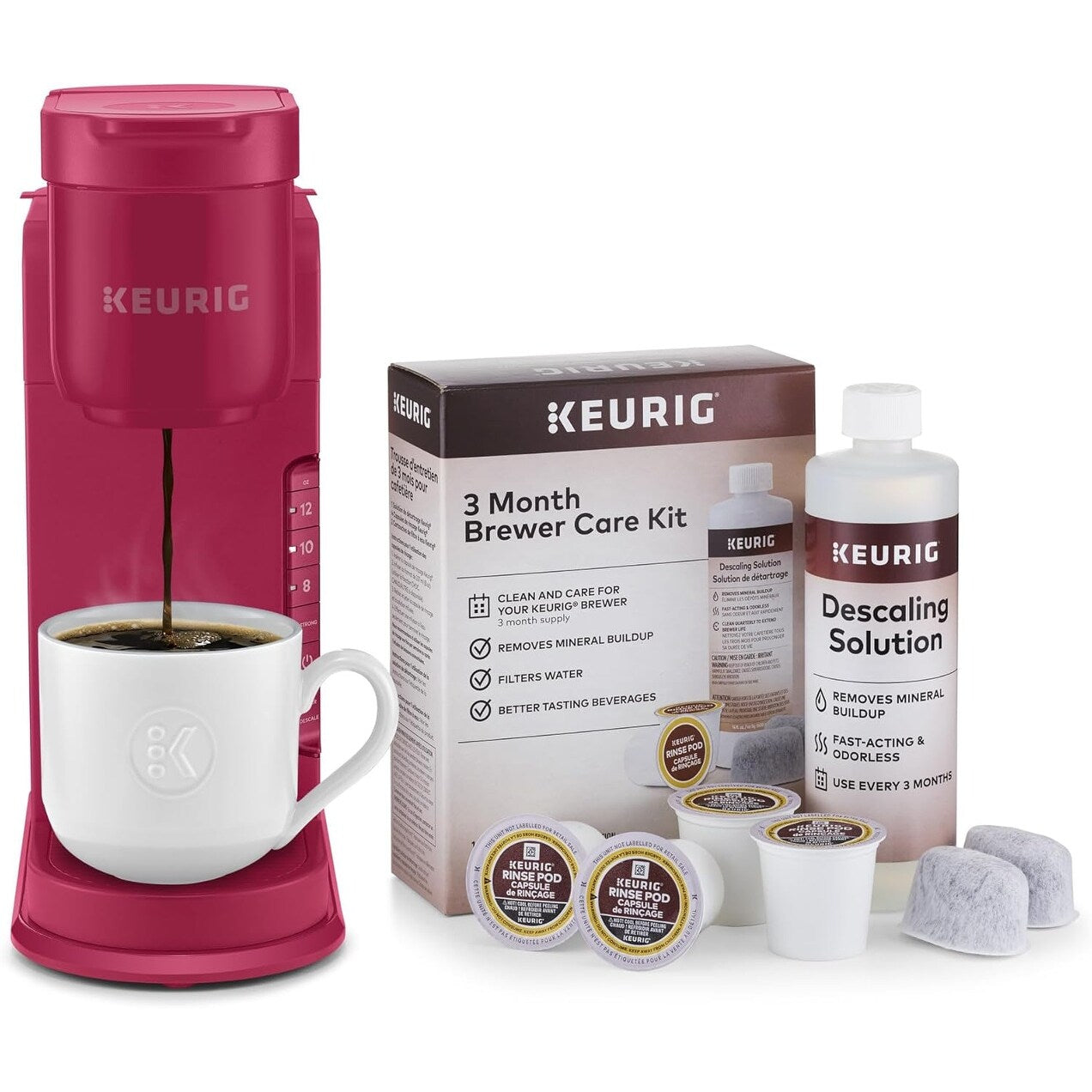 Cafetière K-Cup à dose unique, 3 tailles d'infusion, infusion forte, réservoir de 1,27 l, couleur baie des îles