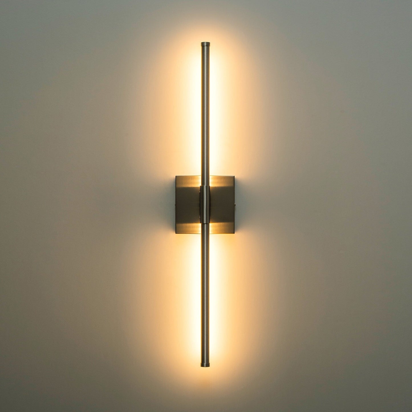 1-Light Black/ Gold/ Nickel Modern Long Linear Strip Wall Sconce Dimmable LED Bathroom Vanity Light
