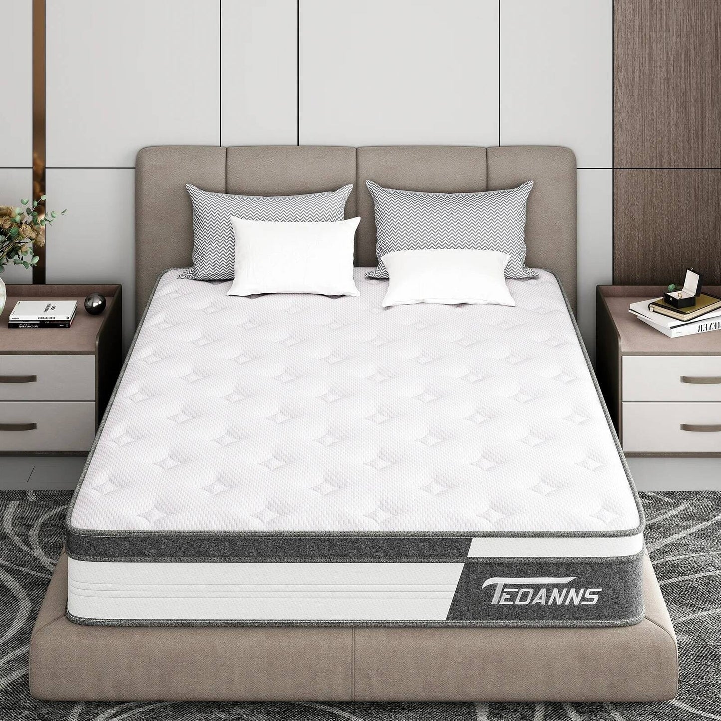 Matelas hybride en mousse à mémoire de forme et à ressorts de 10 pouces
