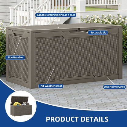 100 Gallon Outdoor Storage Waterproof Deck Box - N/A