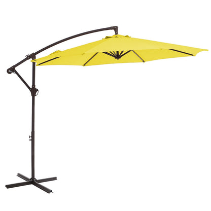 10ft Steel Crank Lift Hanging Offset Cantilever Umbrella