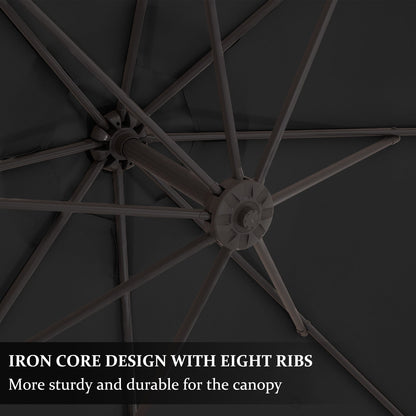 10ft Steel Crank Lift Hanging Offset Cantilever Umbrella