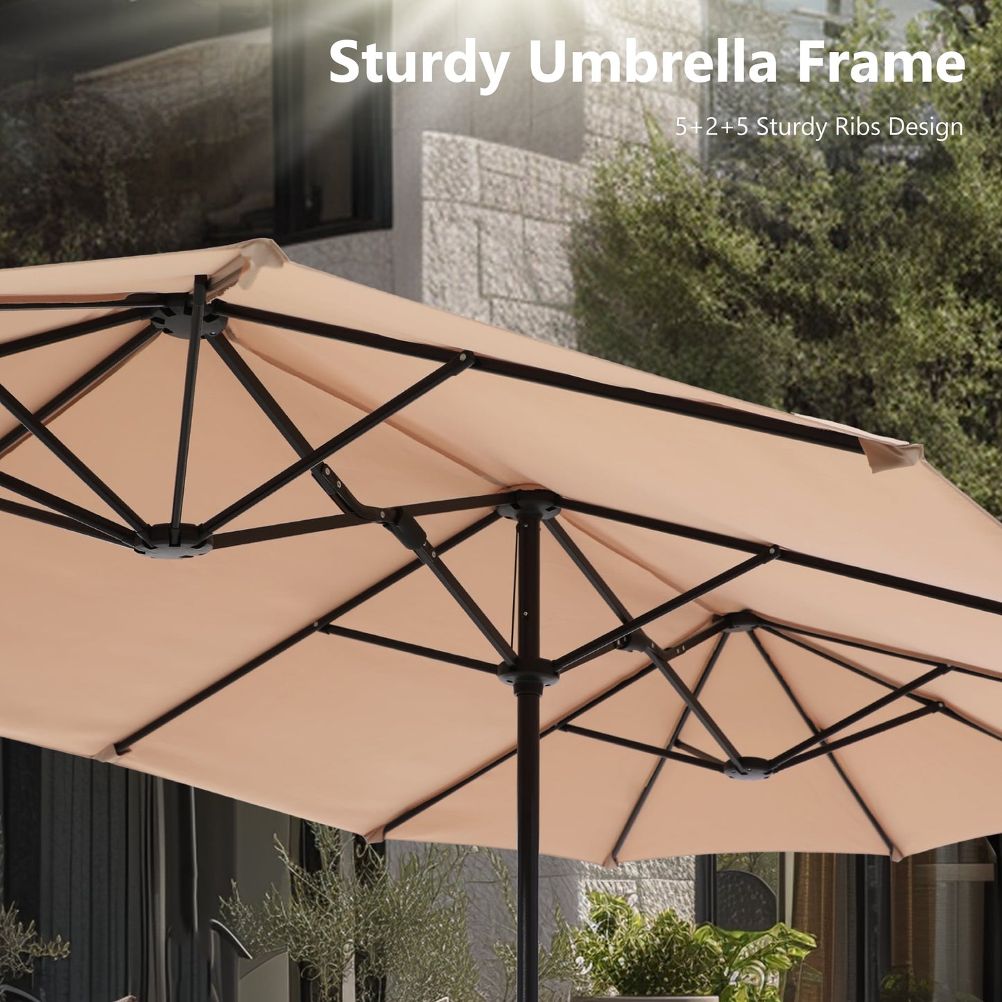 MAISON ARTS 13ft Double -Sided Patio Umbrella Extra Large with Crank