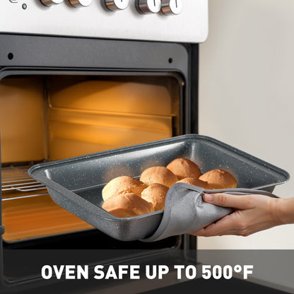 Batterie de cuisine en granit de 17 pièces, ensemble de casseroles et poêles antiadhésives