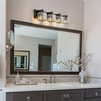 2/3/4/5 Light Bathroom Vanity Light Wall Sconce with Crystal Shade