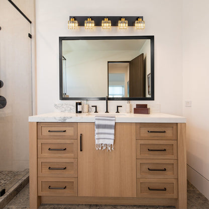 2/3/4/5 Light Bathroom Vanity Light Wall Sconce with Crystal Shade