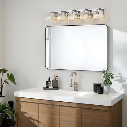 2/3/4/5 Light Bathroom Vanity Light Wall Sconce with Crystal Shade