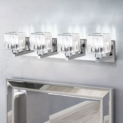 2/3/4/5 Light Bathroom Vanity Light Wall Sconce with Crystal Shade