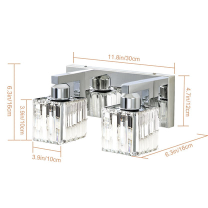 2/3/4/5 Light Bathroom Vanity Light Wall Sconce with Crystal Shade