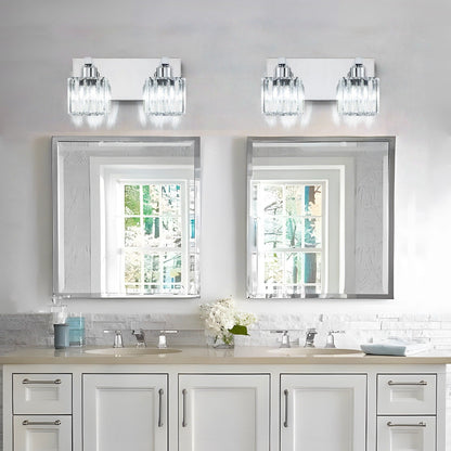 2/3/4/5 Light Bathroom Vanity Light Wall Sconce with Crystal Shade