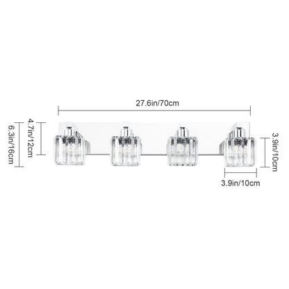 2/3/4/5 Light Bathroom Vanity Light Wall Sconce with Crystal Shade