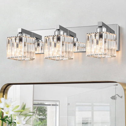 2/3/4/5 Light Bathroom Vanity Light Wall Sconce with Crystal Shade