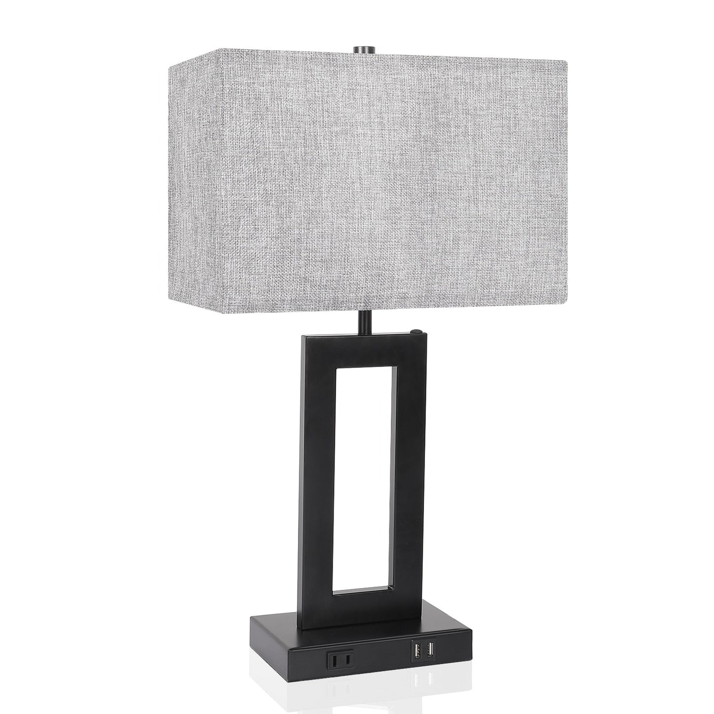 22 Gray USB Table Lamp Set With Touch Control