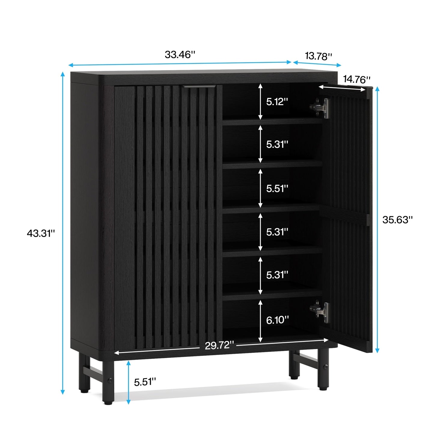 Meuble de rangement à chaussures 24 paires avec porte pour entrée et salon
