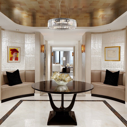 Lustre de ferme de 63 cm à 8 lumières, lustre en cristal, lustre tambour pour salle à manger, salon, chambre à coucher, cuisine