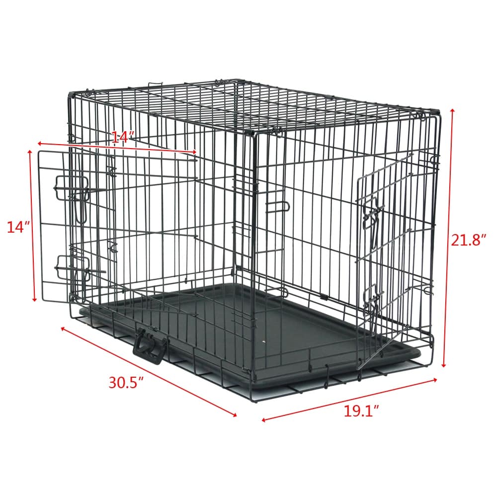Cage de transport pliable en acier pour animaux de compagnie (chats et chiens) de 24 à 48 pouces, enclos métallique.