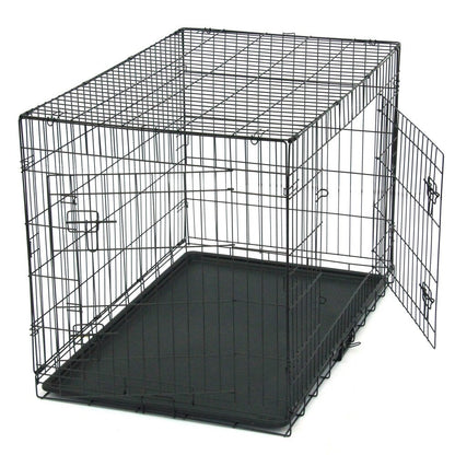 Cage de transport pliable en acier pour animaux de compagnie (chats et chiens) de 24 à 48 pouces, enclos métallique.