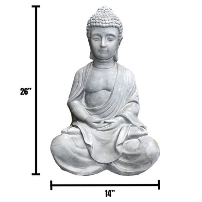 Statue de Bouddha méditant en béton léger de 65 cm