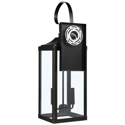 25.7H 2-Light Large Outdoor Bronze Exterior Wall Lantern Sconce Light