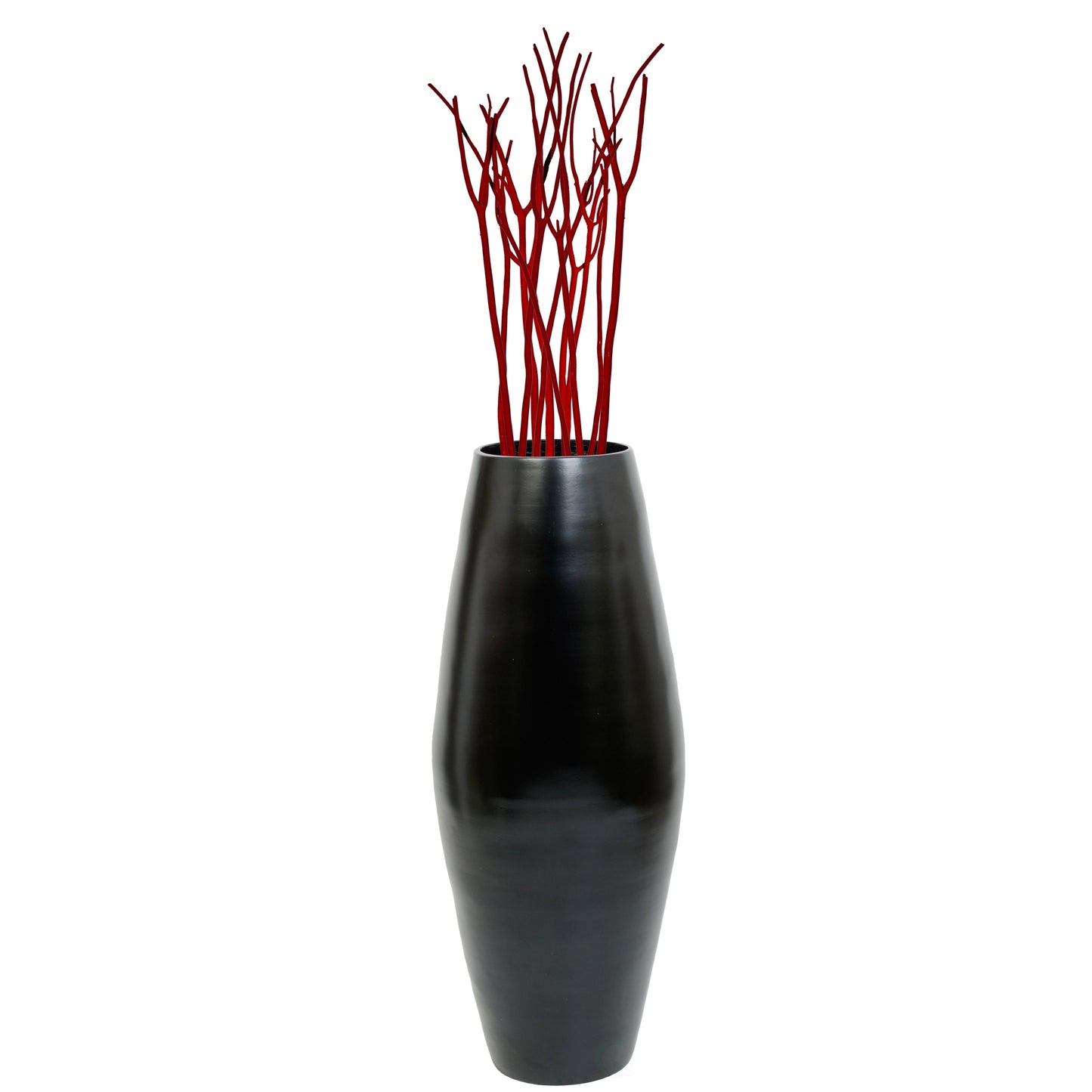Uniquewise Tall Cylinder Bamboo Floor Vase Decorative Accent for Hotel Lobbies and Spa, Perfect Decor for Living Room or Hallway