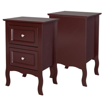Country Style Two-Drawer Nightstand- Set of 2