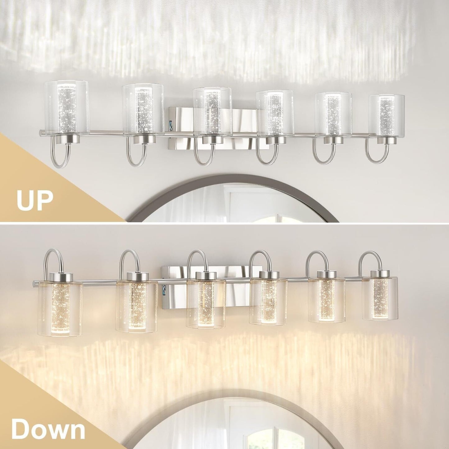 3/4/5/6 Light Brushed Nickel Bathroom Light Fixtures