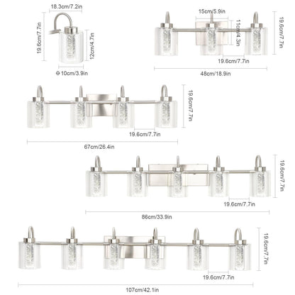 3/4/5/6 Light Brushed Nickel Bathroom Light Fixtures