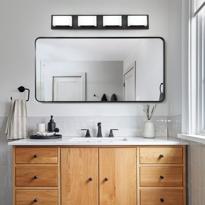 3/4/5-Light Dimmable Matte Black Modern Bathroom LED Vanity Light