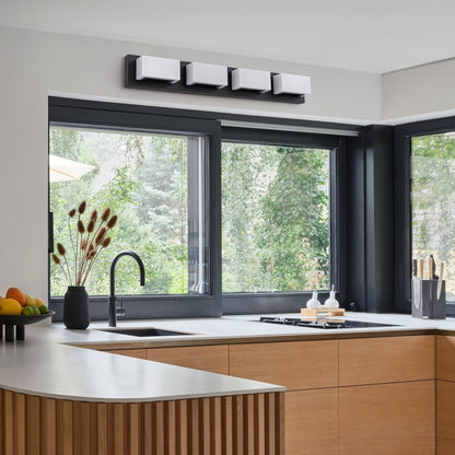 3/4/5-Light Dimmable Matte Black Modern Bathroom LED Vanity Light