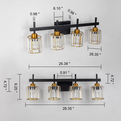 3/4/5-Light Modern Dimmable Crystal Bathroom Vanity Lights Fixtures Over Mirror