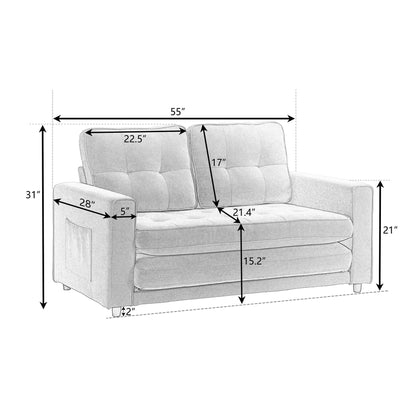 3 Fold Convertible Futon Couch Sleeper Sofa Bed