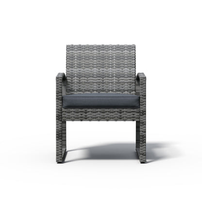 Ensemble de conversation 3 pièces en osier tressé avec coussins pour l'extérieur