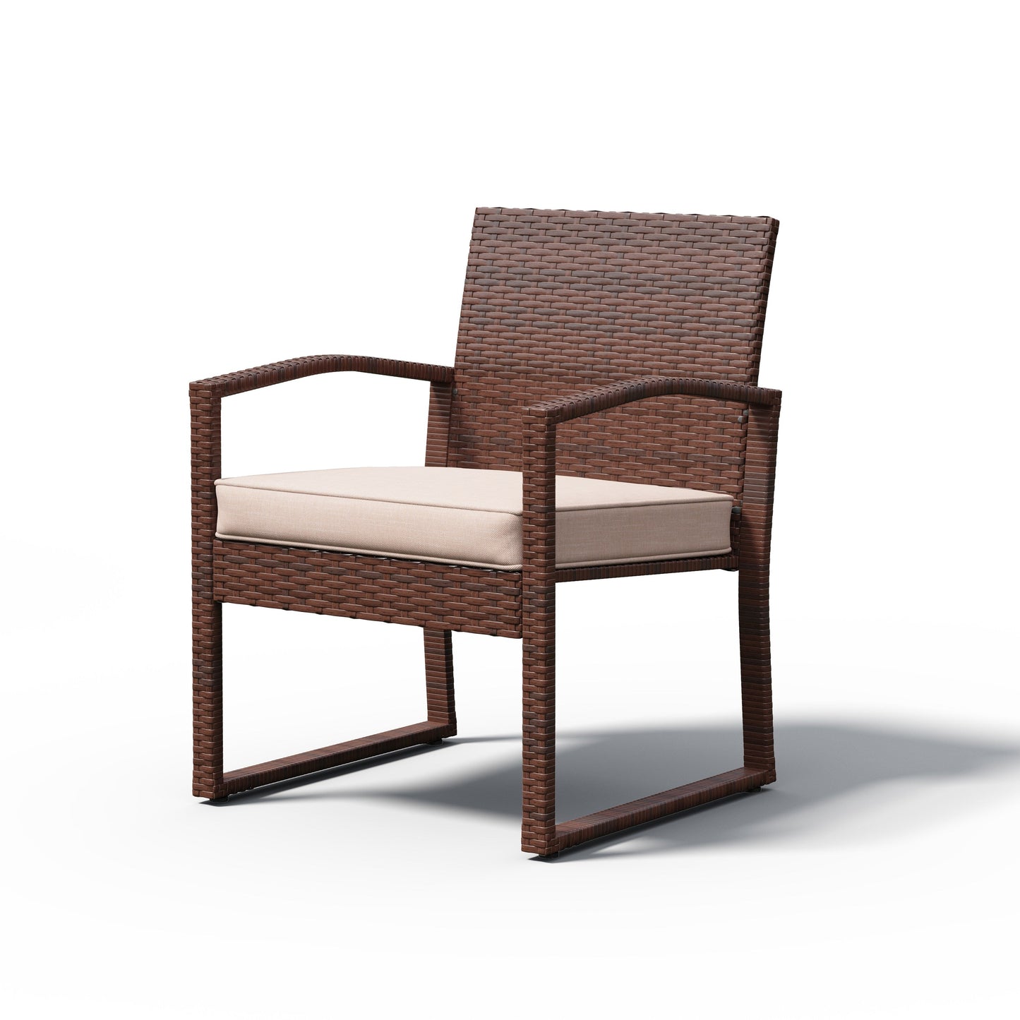 Ensemble de conversation 3 pièces en osier tressé avec coussins pour l'extérieur