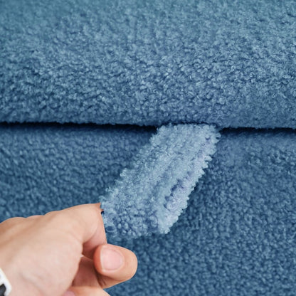 Banc ottoman de rangement en sherpa blanc cassé, repose-pieds, pour salon, chambre à coucher, pieds en bois