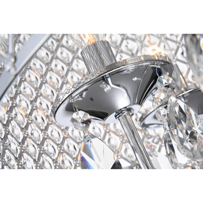 Lustre tambour à perles rondes avec cristaux suspendus