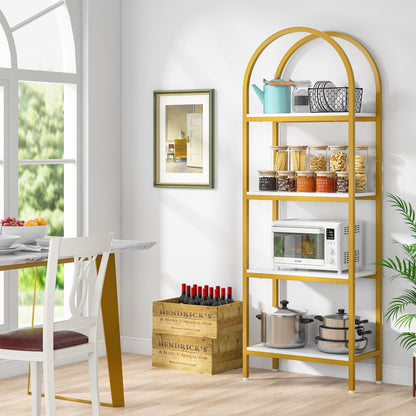 Open Bookshelf, Industrial Bookcase Storage Shelves with Metal Frame