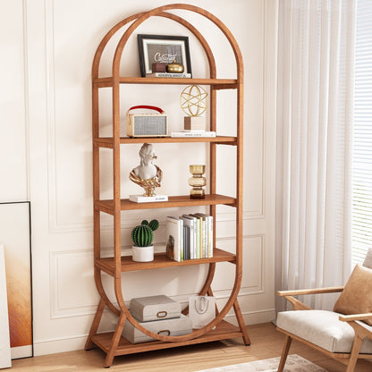 Open Bookshelf, Industrial Bookcase Storage Shelves with Metal Frame