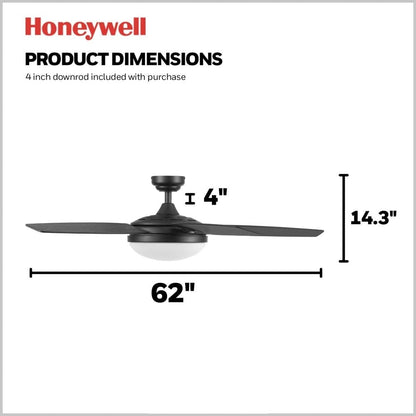 Ventilateur de plafond Honeywell Carmel 48 avec éclairage intégré et télécommande