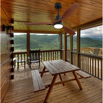 Ventilateur de plafond à LED intégré 48 et 52 pouces avec lumière et télécommande, moteur CC réversible