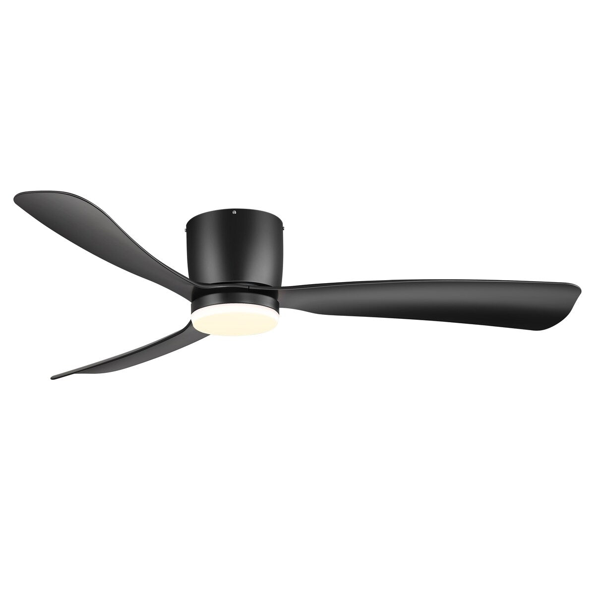 Ventilateur de plafond encastré à DEL noir/blanc de 52 pouces avec télécommande (3 pales)