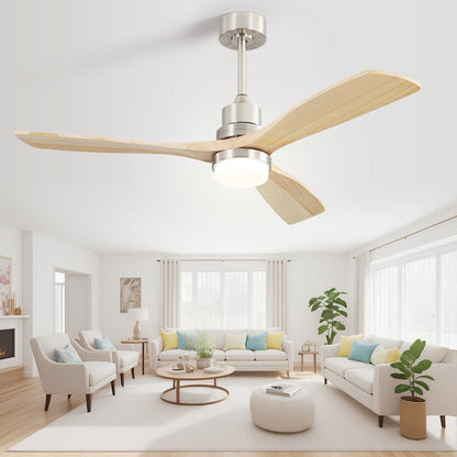 Ventilateur de plafond d'intérieur en bois Sofucor 52 avec télécommande et éclairage intégré en option
