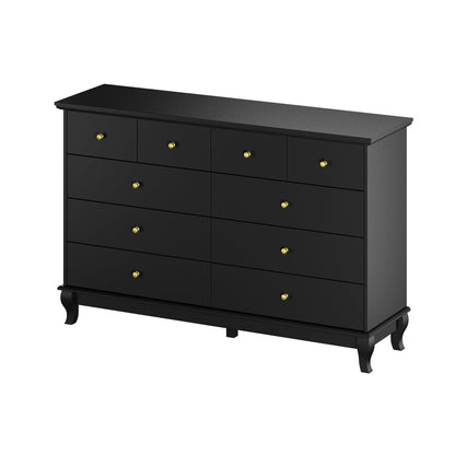 Commode double de 55,1 po de large avec tiroirs de rangement