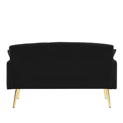 55.5 Velvet 2-Seater Sofa with 2 Pillows, Contemporary Design, and Easy Assembly